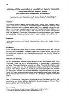 Inhibition of the germination of conidia from Venturia inaequalis using lime sulphur, sulphur, copper and Ulmasud in comparison to Dithianon