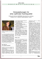 Voraussetzungen für eine optimale Fruchtqualität. Vortrag anlässlich der 41. Südtiroler Obstbautagung in Meran