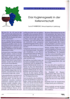 Aus dem Weinkeller - Das Hygienegesetz in der Kellerwirtschaft