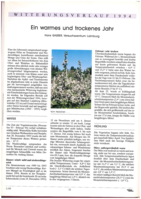 Witterungsverlauf 1994: Ein warmes und trockenes Jahr