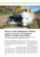 Neues aus dem ökologischen Obstbau. Auswahl von Versuchen zum ökologischen Obstbau in der Region Trentino-Südtirol