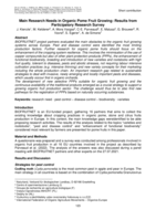 Main Research Needs in Organic Pome Fruit Growing Results from Participatory Research Survey