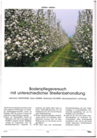 Bodenpflegeversuch mit unterschiedlicher Streifenbehandlung