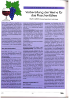 Aus dem Weinkeller - Vorbereitung der Weine für das Flaschenfüllen