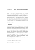 Notes on Logics of Metric Spaces