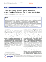 Joint redundant motion vector and intra macroblock refreshment for video transmission