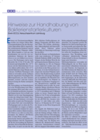 Hinweise zur Handhabung von Bakterienstarterkulturen