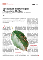 Versuche zur Bekämpfung der Alternaria im Obstbau. Teil 2