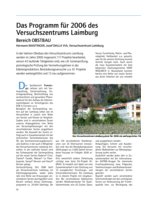 Das Programm für 2006 des Versuchszentrums Laimburg Bereich OBSTBAU