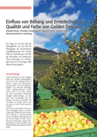 Einfluss von Behang und Erntetechnik auf Qualität und Farbe von Golden Delicious