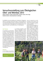 Versuchsvorstellung zum Ökologischen Obst- und Weinbau 2013