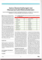 Keine Überschreitungen bei Pflanzenschutzmittelrückständen. Zusammenfassung aus dem Bericht der Rückstandssituation auf Äpfeln der Lagersaison 2000/2001