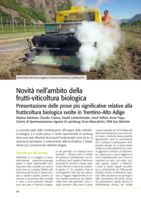 Novità nell’ambito delle prove più rilevanti relative alla viticoltura biologica - Una presentazione delle prove più rilevanti relative alla frutti-viticoltura biologica svolte in Trentino-Alto Adige