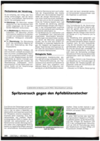 Spritzversuch gegen den Apfelblütenstecher