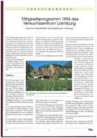 Tätigkeitsprogramm 1996 des Versuchszentrum Laimburg - Teil I