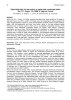 Open-field trials for the control of apple scab conducted within the FP 7 Project CO-FREE in Italy and France