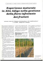 Esperienze maturate in Alto Adige nella gestione della flora infestante dei frutteti. Articolo tratto da "Rivista di frutticoltura e di ortofloricoltura" n° 9/1993