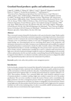Grassland-based products: quality and authentication