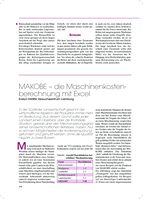 MaKoBe - Die Maschinenkostenberechnung mit Excel