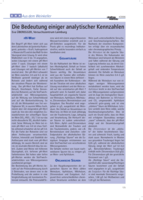 Die Bedeutung einiger analytischer Kennzahlen