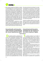 Konventionelle und innovative Labor-Analytik zur Bestimmung der inneren Qualität des Apfels / Conventional and Innovative Techniques for the Analysis of the Interior Quality of Apples