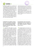 Confronto fra analisi convenzionale e tecniche innovative per la determinazione della qualità intrinseca della mela / Conventional and Innovative Techniques  for the Analysis of the Interior Quality of Apples
