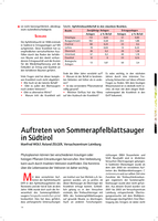 Auftreten von Sommerapfelblattsauger in Südtirol