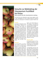 Versuche zur Bekämpfung der Gloeosporium Fruchtfäule bei Pinova