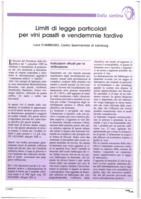 Limiti di legge particolari per vini passiti e vendemmie tardive