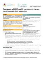 Rosy apple aphid (Dysaphis plantaginea) management in organic fruit production