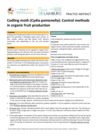 Codling moth (Cydia pomonella): Control methods in organic fruit production