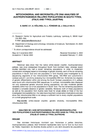 Mitochondrial and microsatellite DNA analyses of Austropotamobius pallipes populations in South Tyrol (Italy) and Tyrol (Austria)