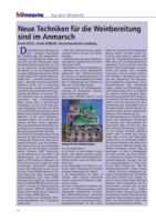 Neue Techniken für die Weinbereitung sind im Anmarsch
