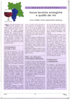 Nuove tecniche enologiche e qualità dei vini