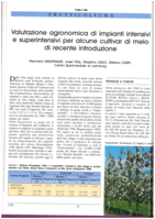 Valutazione agronomica di impianti intensivi e superintensivi per alcune cultivar di melo di recente introduzione