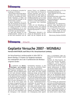 Geplante Versuche 2007 - WEINBAU