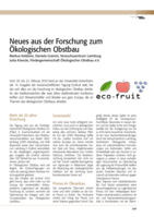 Neues aus der Forschung zum Ökologischen Obstbau