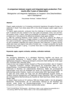 A comparison between organic and integrated apple production