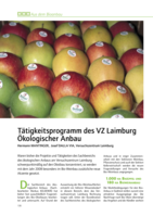 Tätigkeitsprogramm des VZ Laimburg Ökologischer Anbau