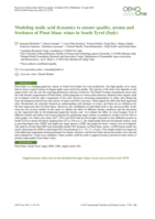 Modeling malic acid dynamics to ensure quality, aroma and freshness of Pinot blanc wines in South Tyrol (Italy)