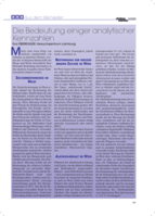 Die Bedeutung einiger analytischer Kennzahlen