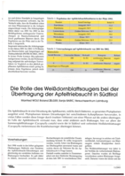 Die Rolle des Weißdornblattsaugers bei der Übertragung der Apfeltriebsucht in Südtirol