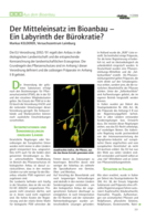 Der Mitteleinsatz im Bioanbau - Ein Labyrinth der Bürokratie?