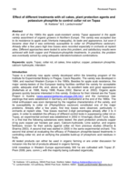 Effect of different treatments with oil cakes, plant protection agents and potassium phosphite to control collar rot on Topaz