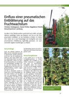 Einfluss einer pneumatischen Entblätterung auf das Fruchtwachstum