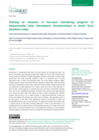 Starting an invasion: A five year monitoring program of Halyomorpha halys (Hemiptera: Pentatomidae) in South Tyrol (Northern Italy)
