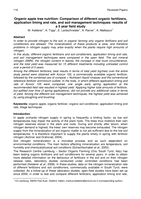 Organic apple tree nutrition: Comparison of different organic fertilizers, application timing and rate, and soil management techniques: results of a 5 year field study