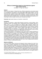 Efficacy of preparations based on microorganisms against apple replant disease