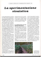 La sperimentazione vivaistica