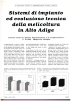Sistemi di impianto ed evoluzione tecnica della melicoltura in Alto Adige. Articolo tratto da "Rivista di frutticoltura e di ortofloricoltura" n° 9/1993
